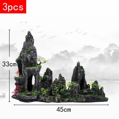 Stunning Large Resin Aquarium Rockery Decoration - Transform Your Fish Tank with Beautiful Landscape Accessories