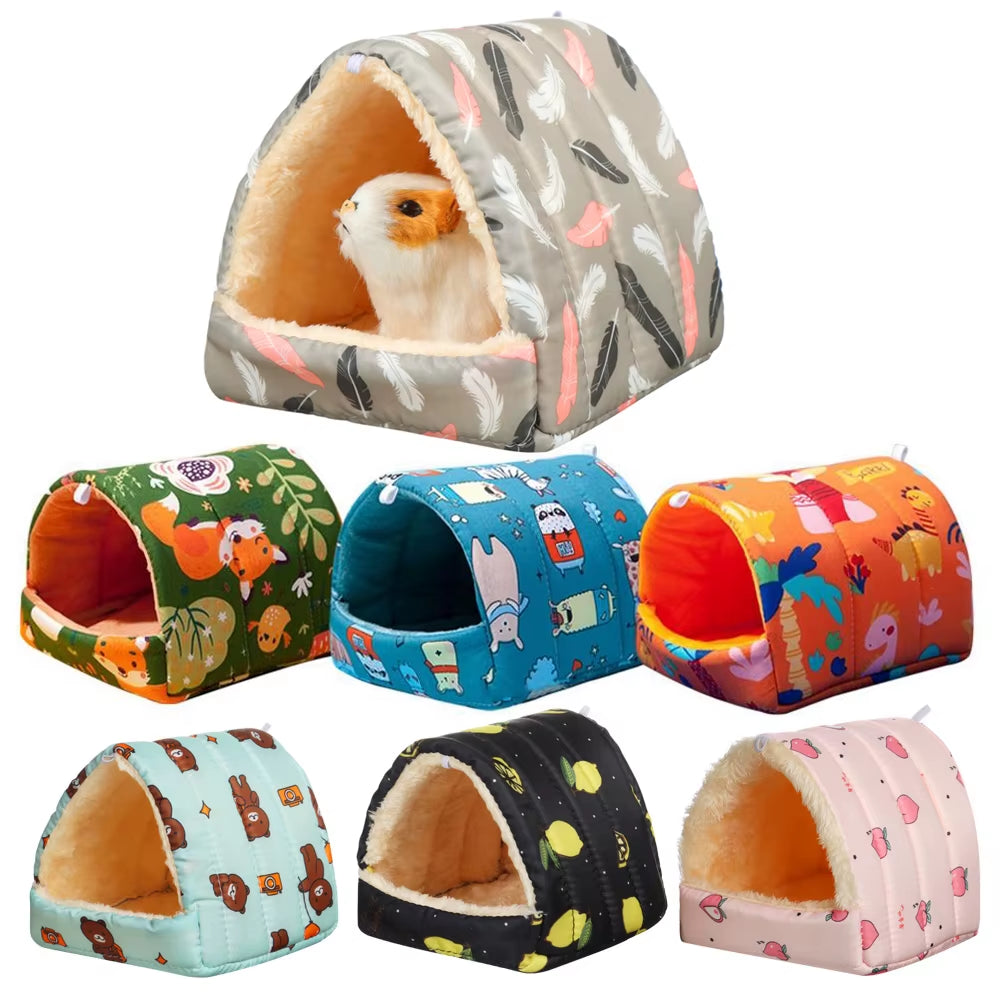 Cozy Winter Hamster Nest and Soft Hanging Bed - Perfect for Small Pets like Rabbits, Squirrels, and Guinea Pigs!