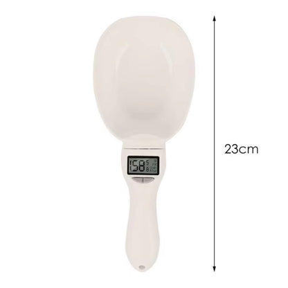 Digital Pet Food Scale with Measuring Spoon for Dogs and Cats - Electronic Weighing Tool with Volume Display