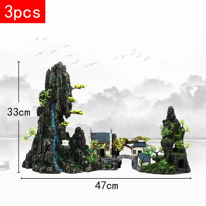 Stunning Large Resin Aquarium Rockery Decoration - Transform Your Fish Tank with Beautiful Landscape Accessories
