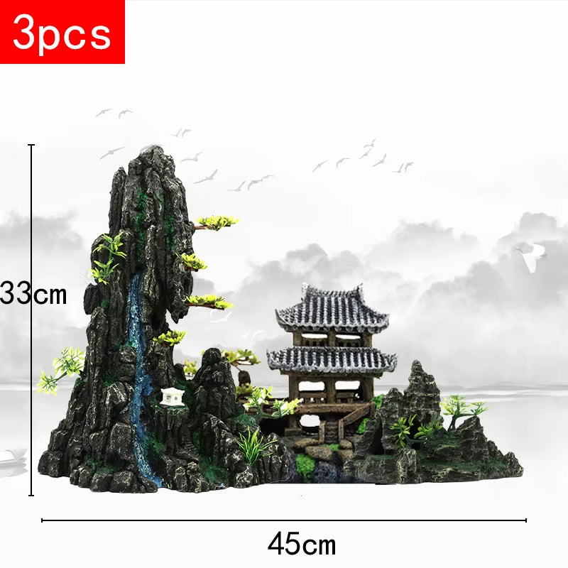 Stunning Large Resin Aquarium Rockery Decoration - Transform Your Fish Tank with Beautiful Landscape Accessories