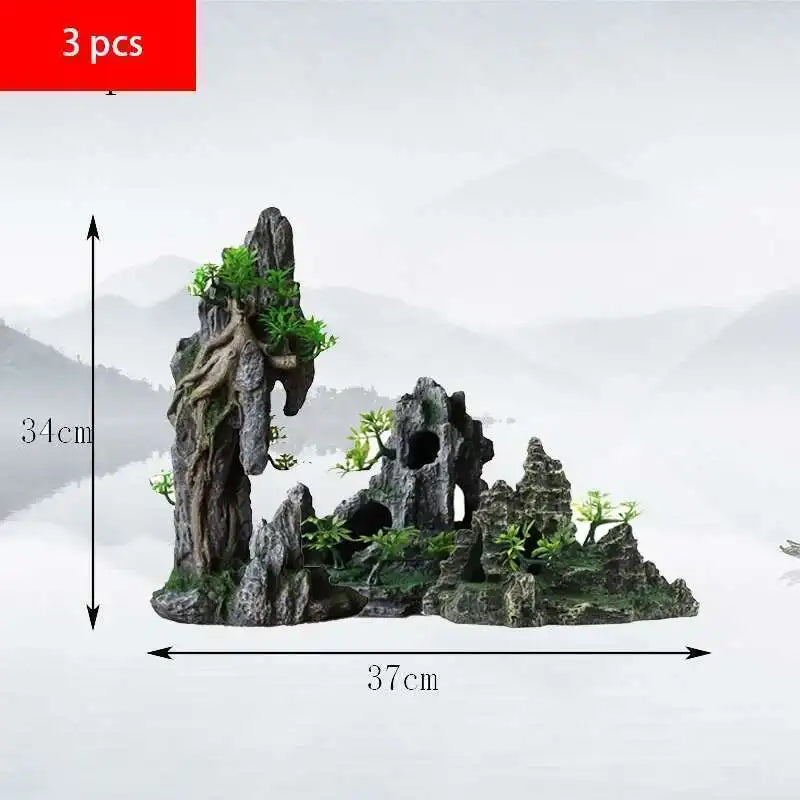 Stunning Large Resin Aquarium Rockery Decoration - Transform Your Fish Tank with Beautiful Landscape Accessories