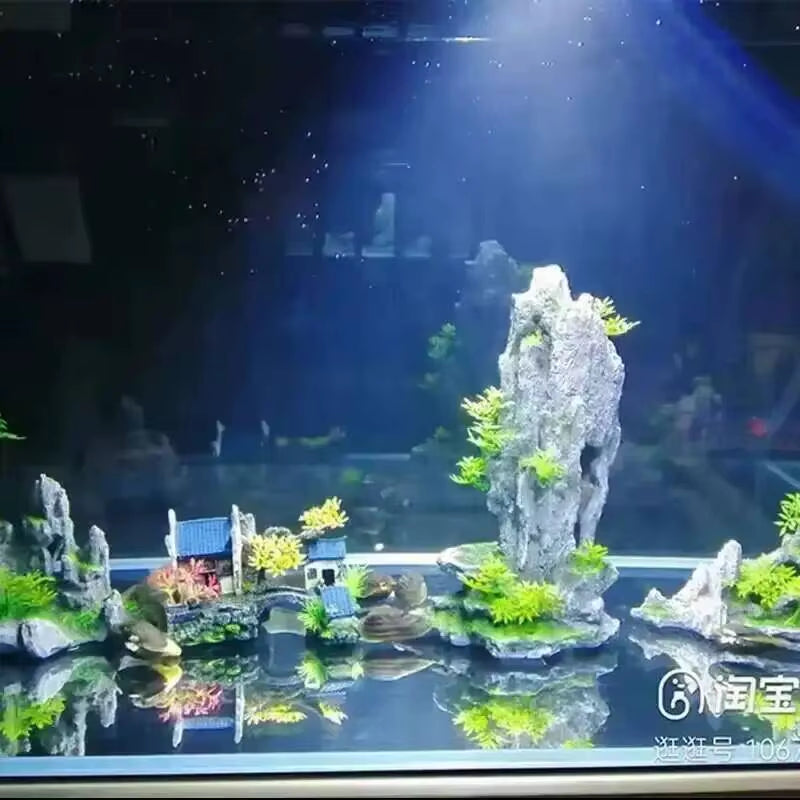 Stunning Large Resin Aquarium Rockery Decoration - Transform Your Fish Tank with Beautiful Landscape Accessories