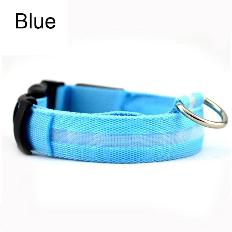 USB-Rechargeable Reflective Nylon LED Dog Collar — detail view 6