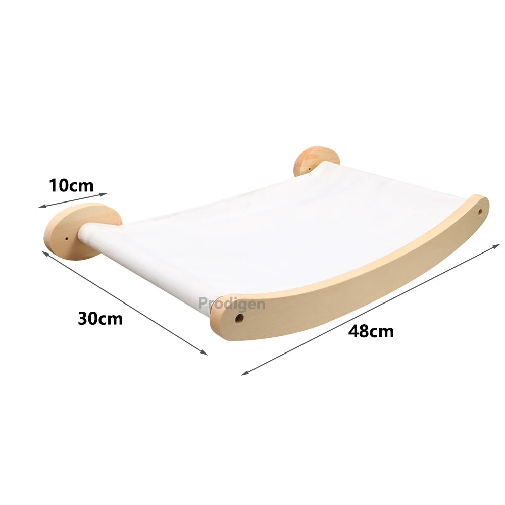 Cat Wall Climbing Shelf & Scratching Post Ladder - Cozy Hideaway Bed & Tree Tower Pet Furniture