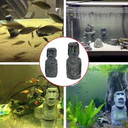 Easter Island Stone Aquarium Decoration