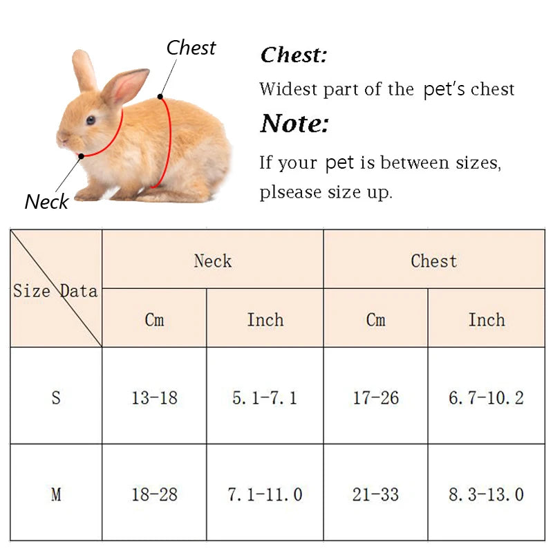 Rabbit harness size measurement guide