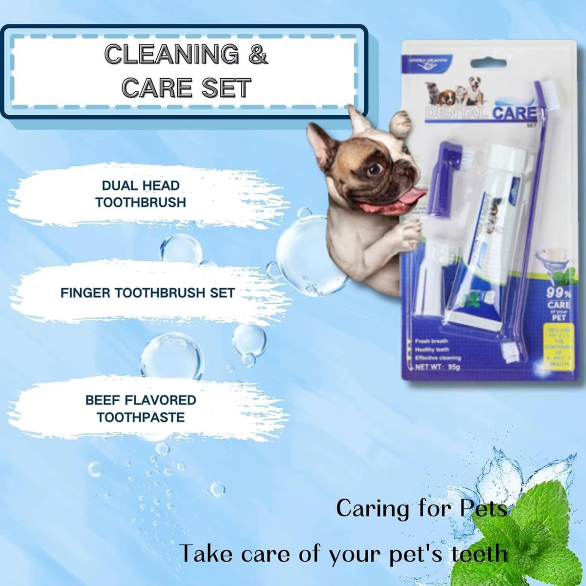Pet Toothbrush Toothpaste Finger Set 