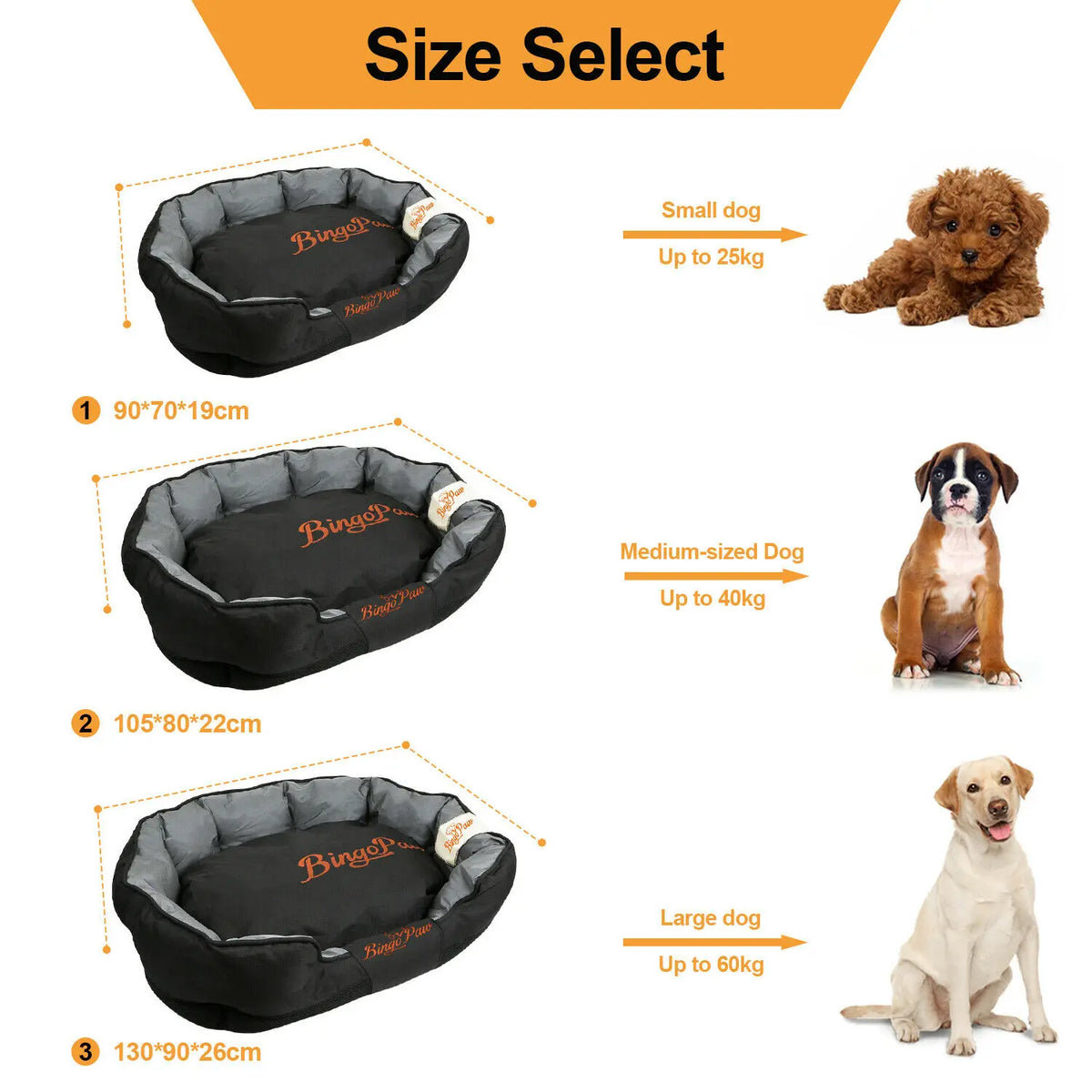 BingoPaw waterproof bolster dog bed — view 5