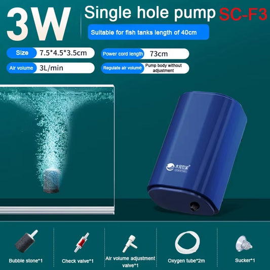 Whisper-Quiet Aquarium Oxygen Pump 