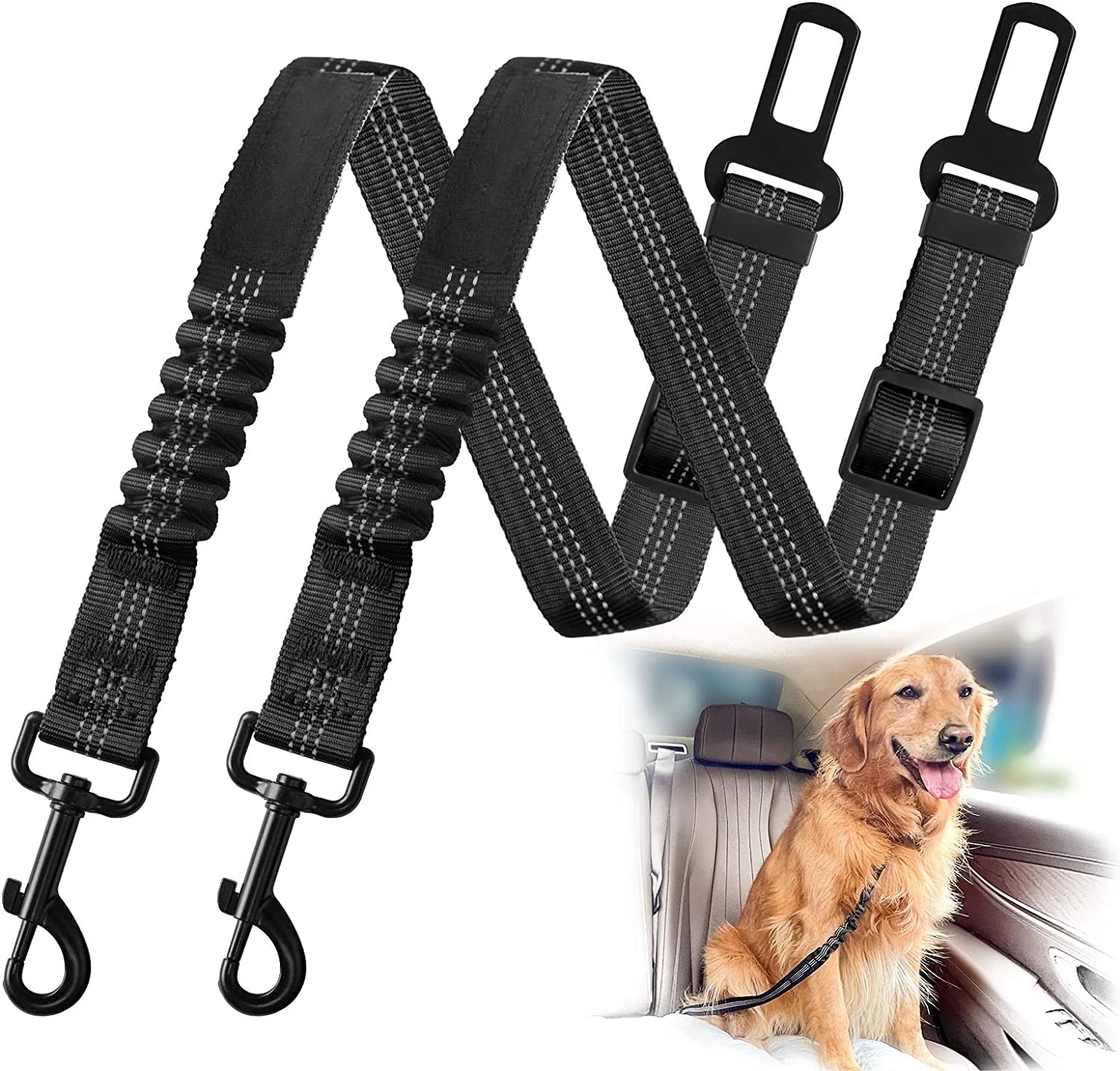 Adjustable Elastic Dog Car Seat Belt for Pet Safety During Travel