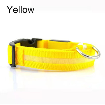 USB-Rechargeable Reflective Nylon LED Dog Collar — detail view 7