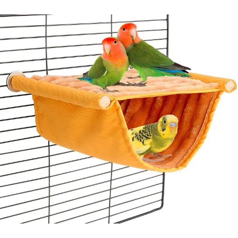 Cozy Plush Winter Bird Nest Hut - Ideal Hammock Hideaway for Finch and Parrot Cages