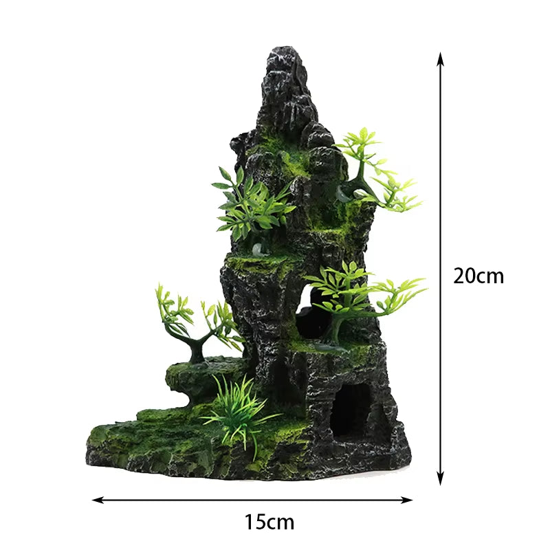 Stunning Large Resin Aquarium Rockery Decoration - Transform Your Fish Tank with Beautiful Landscape Accessories