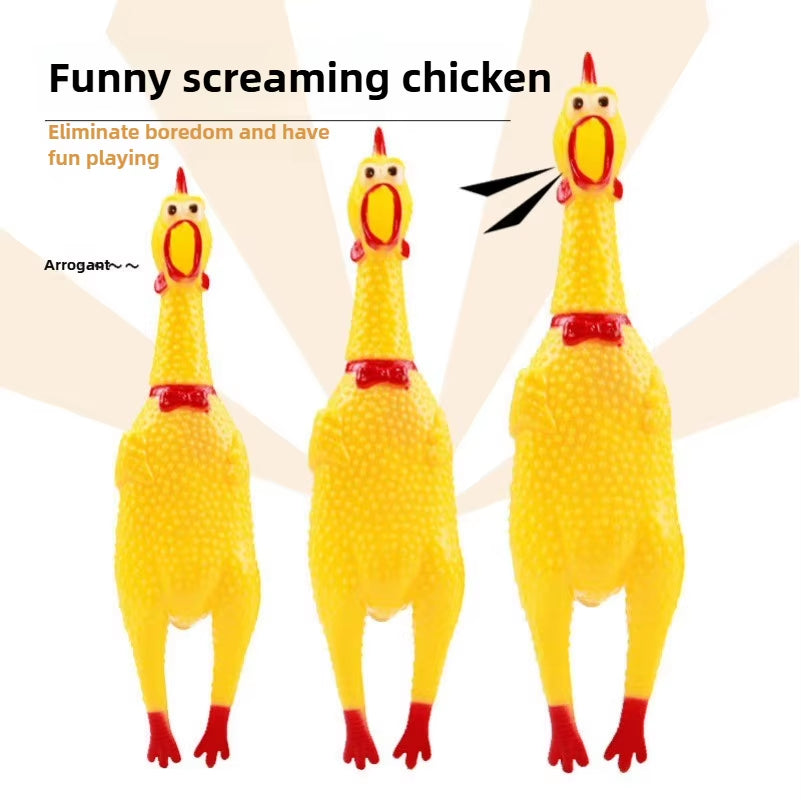 Squeaky Screaming Chicken Pet Toy 