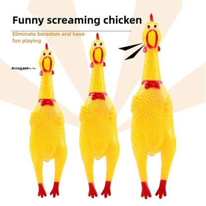 Squeaky Screaming Chicken Pet Toy 