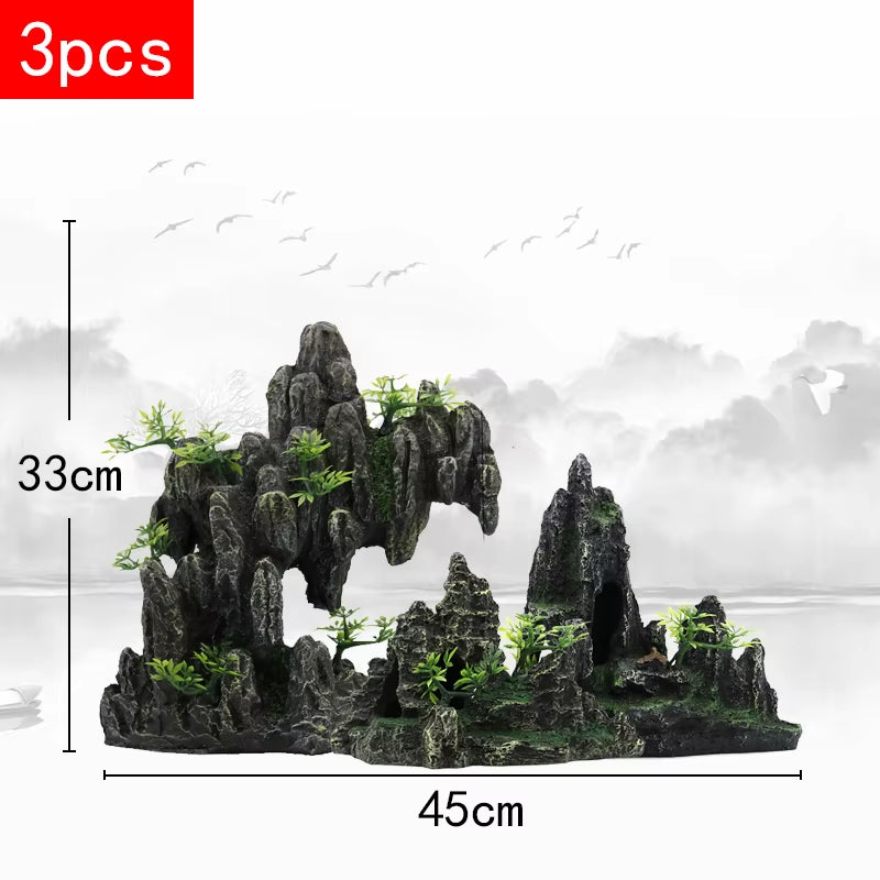 Stunning Large Resin Aquarium Rockery Decoration - Transform Your Fish Tank with Beautiful Landscape Accessories