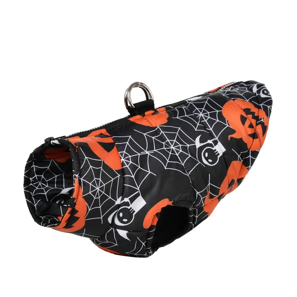 Three Halloween fleece dog-coat patterns