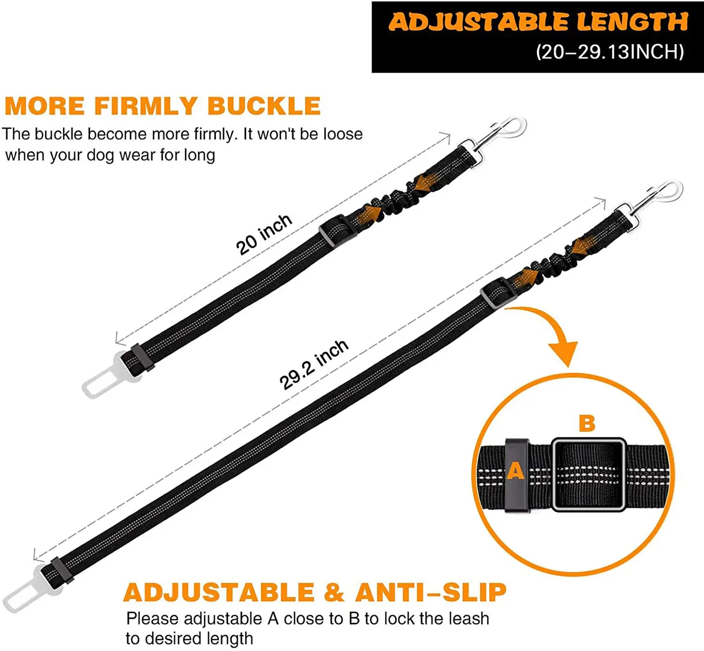 Adjustable Elastic Dog Car Seat Belt for Pet Safety During Travel