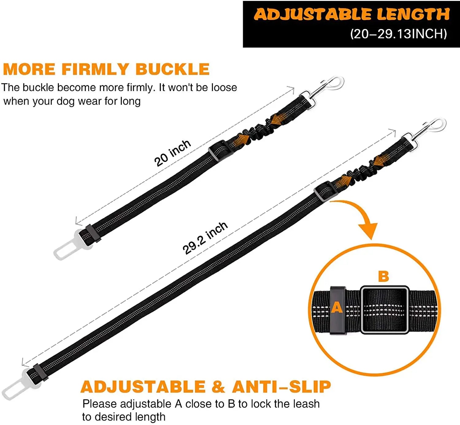 Adjustable Elastic Dog Car Seat Belt for Pet Safety During Travel