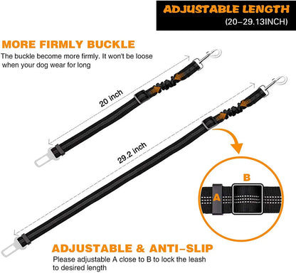 Adjustable Elastic Dog Car Seat Belt for Pet Safety During Travel