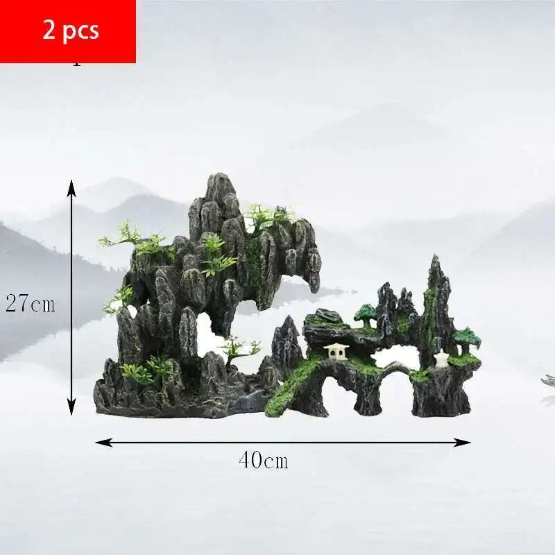 Stunning Large Resin Aquarium Rockery Decoration - Transform Your Fish Tank with Beautiful Landscape Accessories