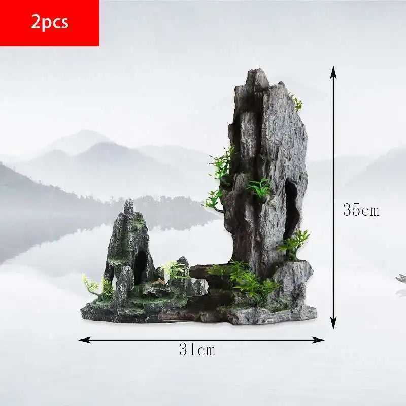 Stunning Large Resin Aquarium Rockery Decoration - Transform Your Fish Tank with Beautiful Landscape Accessories