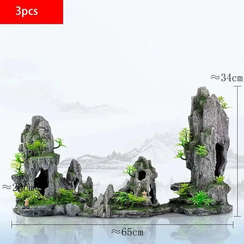 Stunning Large Resin Aquarium Rockery Decoration - Transform Your Fish Tank with Beautiful Landscape Accessories