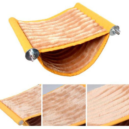 Cozy Plush Winter Bird Nest Hut - Ideal Hammock Hideaway for Finch and Parrot Cages