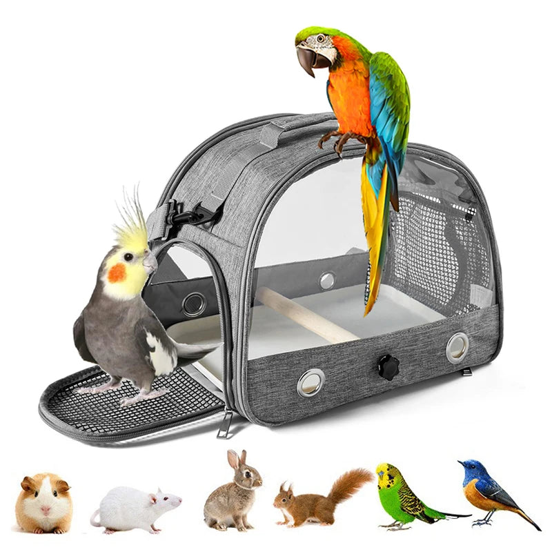 Foldable Bird Travel Carrier with Perch & Tray — main product view
