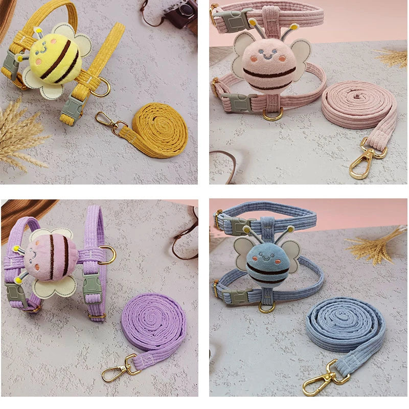 Cute Dog and Cat Harnesses&Leash Set