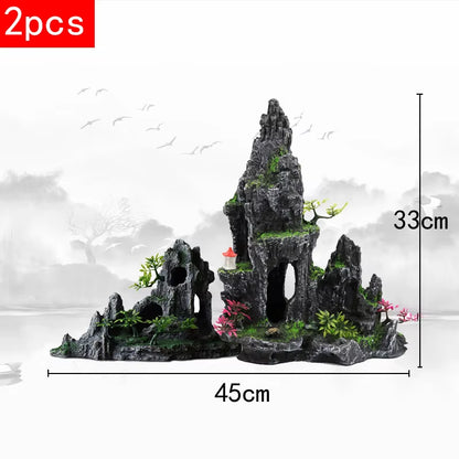 Stunning Large Resin Aquarium Rockery Decoration - Transform Your Fish Tank with Beautiful Landscape Accessories