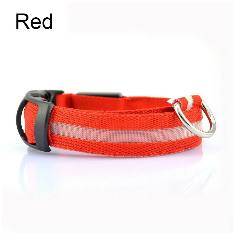 USB-Rechargeable Reflective Nylon LED Dog Collar — detail view 4