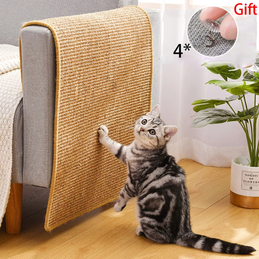 Sisal Cat Scratching Mat - Furniture Protector for Cats, Ideal for Nail Sharpening and Play