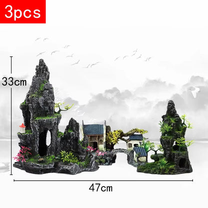 Stunning Large Resin Aquarium Rockery Decoration - Transform Your Fish Tank with Beautiful Landscape Accessories