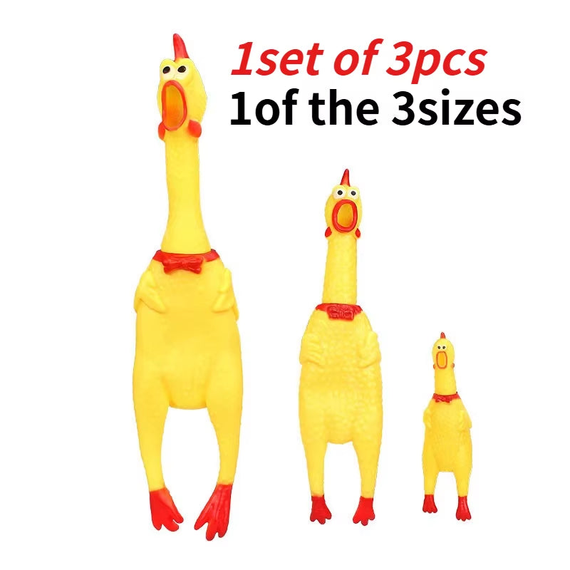 Squeaky Screaming Chicken Pet Toy 