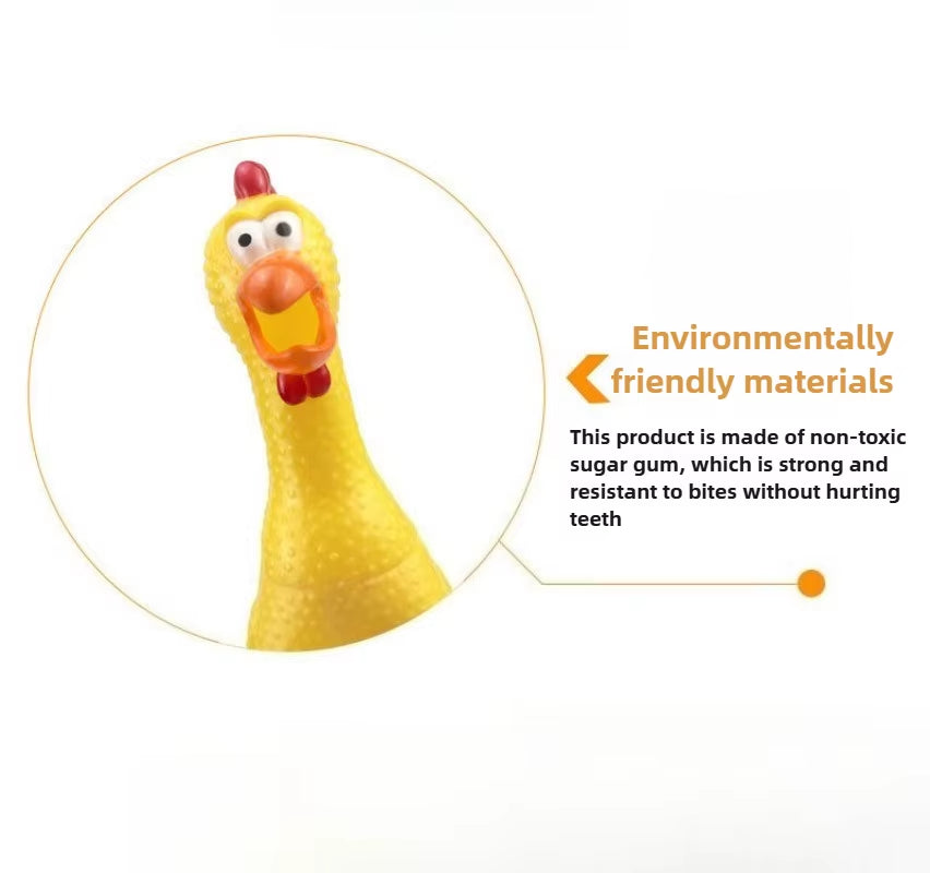 Squeaky Screaming Chicken Pet Toy 
