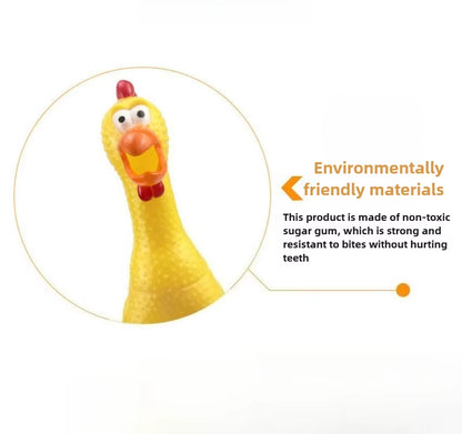 Squeaky Screaming Chicken Pet Toy 