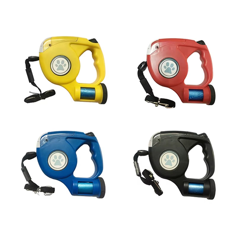 LED Dog Leash with Garbage Bag 