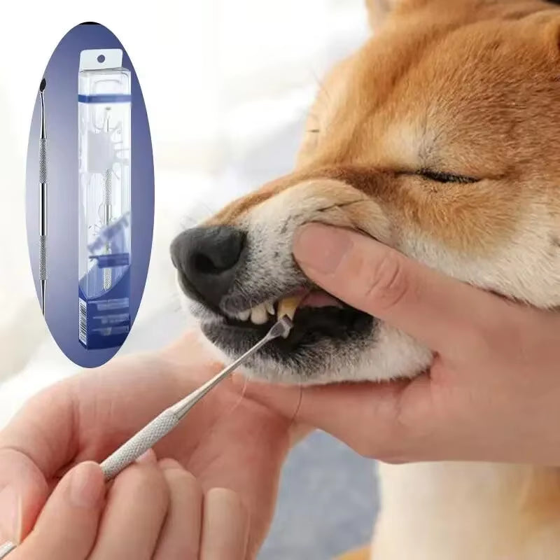 Ultimate Pet Dog Dental Care Tool - Stainless Steel Tooth Cleaner & Tartar Remover for Fresh Breath!