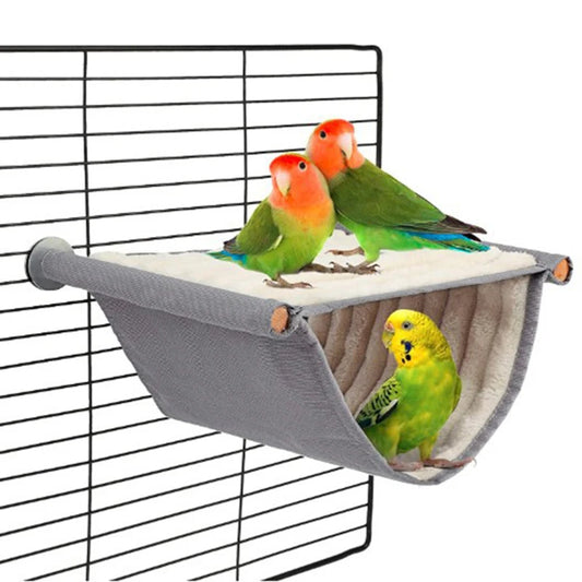Cozy Plush Winter Bird Nest Hut - Ideal Hammock Hideaway for Finch and Parrot Cages