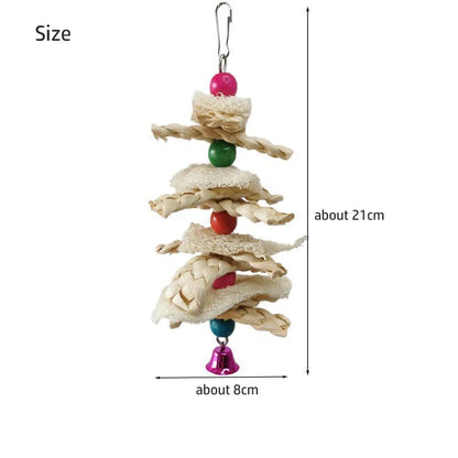 Natural Shredding & Chew Toy for Parrots — side view