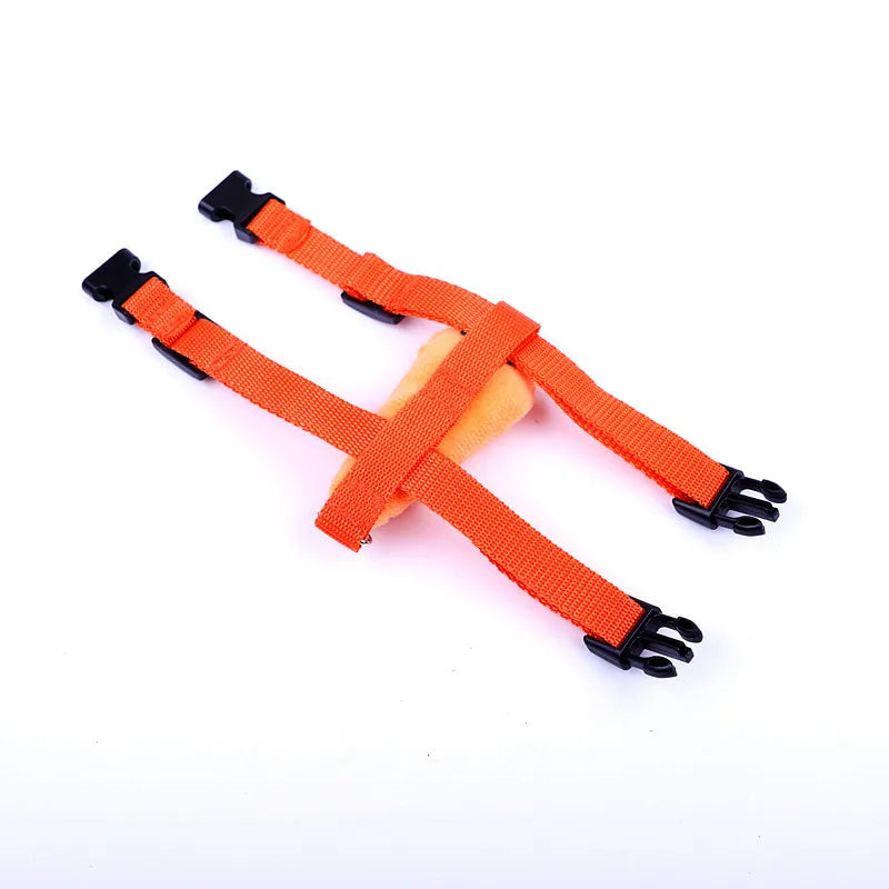 Adjustable orange small-pet harness straps