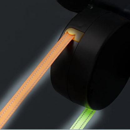 Retractable Dual Dog Leash with LED Light 360 Swivel No Tangle Independent Braking 3M Reflective Leads for Dogs