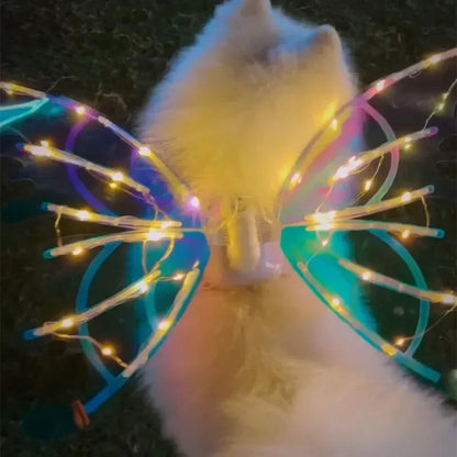 Adjustable straps on the LED butterfly wings