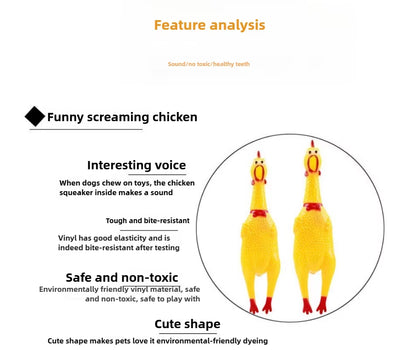 Squeaky Screaming Chicken Pet Toy 
