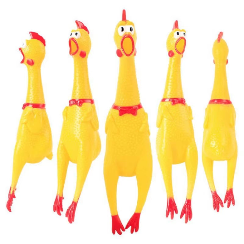 Squeaky Screaming Chicken Pet Toy 
