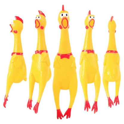 Squeaky Screaming Chicken Pet Toy 