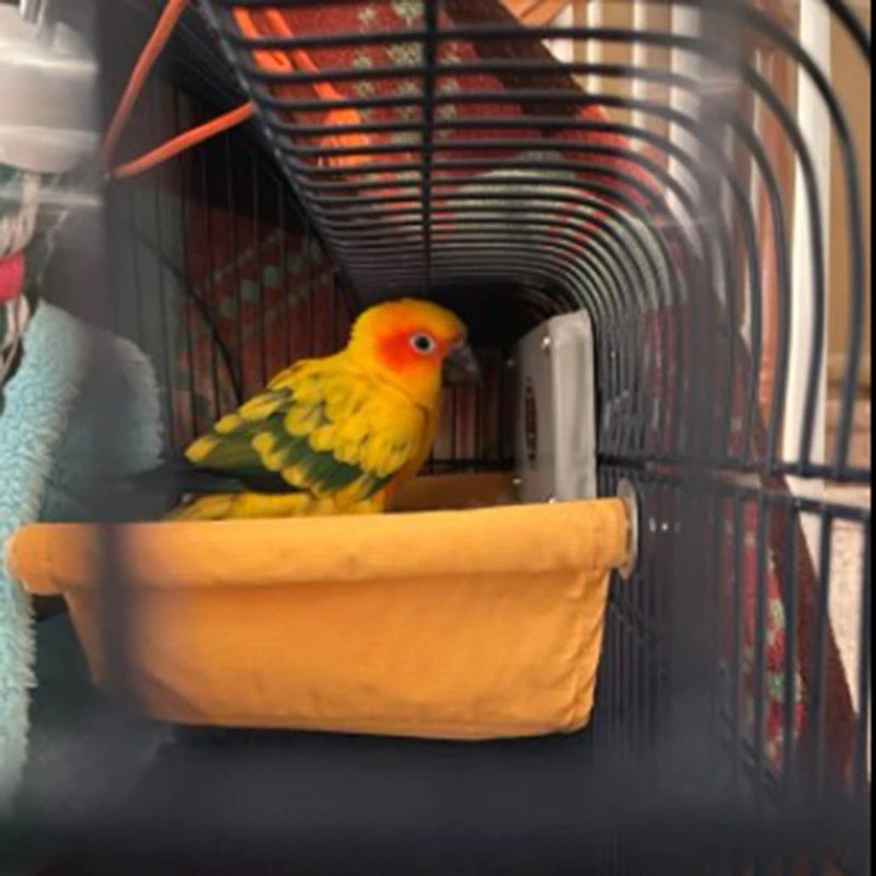 Cozy Plush Winter Bird Nest Hut - Ideal Hammock Hideaway for Finch and Parrot Cages