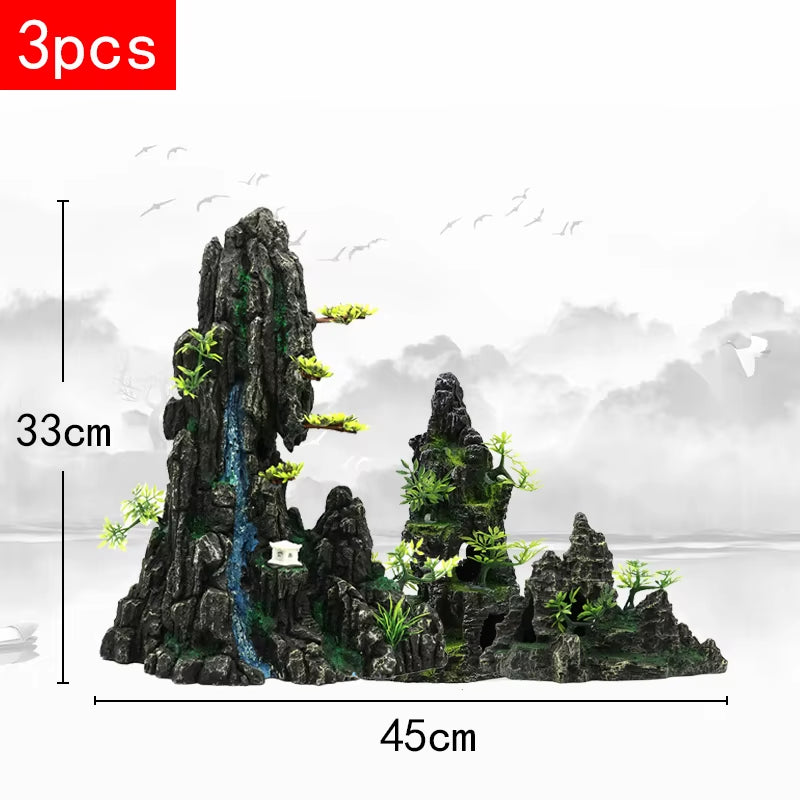 Stunning Large Resin Aquarium Rockery Decoration - Transform Your Fish Tank with Beautiful Landscape Accessories